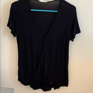 cute draped black top!